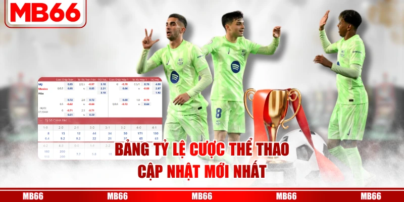 Bảng tỷ lệ cược thể thao cập nhật mới nhất